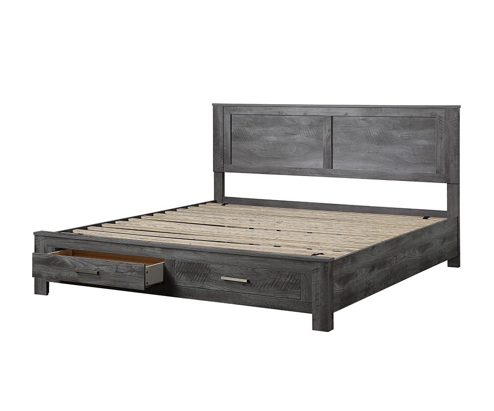 ACME Vidalia Eastern King Bed #color_Rustic Gray Oak