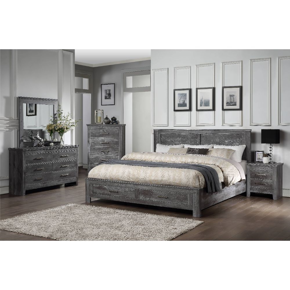 ACME Vidalia Queen Bed #color_Rustic Gray Oak