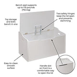 Bench Top Toy Box - White