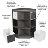 Corner Cubby Storage Unit with Four Reversible Baskets