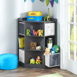 Corner Cubby Storage Unit with Four Reversible Baskets