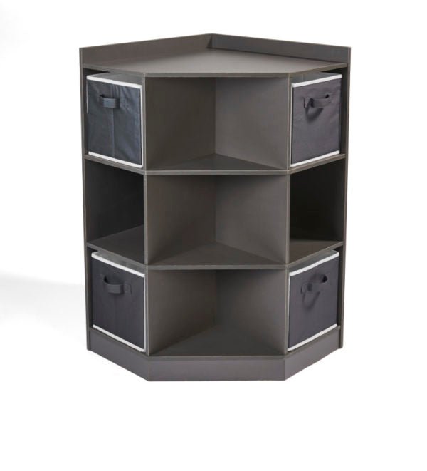 Corner Cubby Storage Unit with Four Reversible Baskets