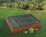 Covered Convertible Cedar Sandbox with Two Bench Seats