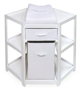 Diaper Corner Baby Changing Table with Hamper and Basket
