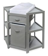 Diaper Corner Baby Changing Table with Hamper and Basket