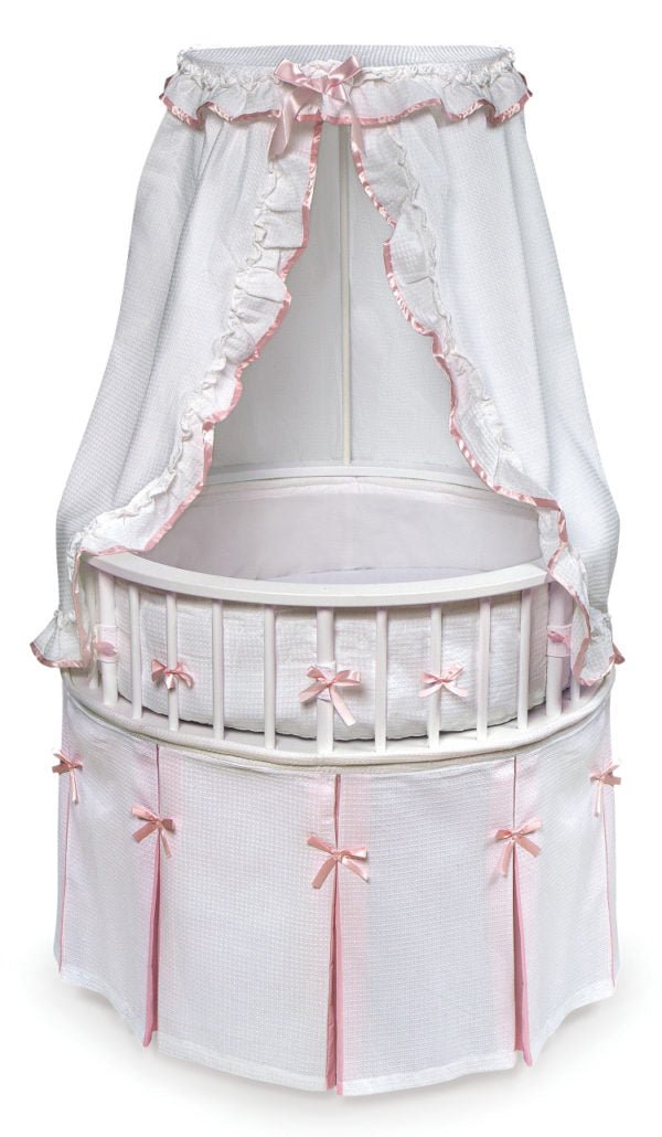 Elegance Round Baby Bassinet with Canopy