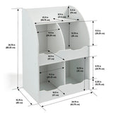 Four Bin Storage Cubby with Bookshelf