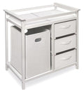Modern Baby Changing Table with Hamper and 3 Baskets