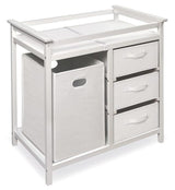 Modern Baby Changing Table with Hamper and 3 Baskets