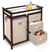 Modern Baby Changing Table with Hamper and 3 Baskets