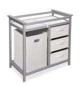Modern Baby Changing Table with Hamper and 3 Baskets