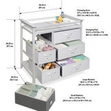 Modern Baby Changing Table with Six Baskets