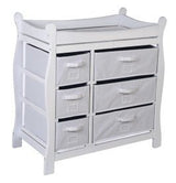 Sleigh Style Baby Changing Table with 6 Baskets