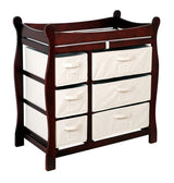 Sleigh Style Baby Changing Table with 6 Baskets