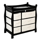 Sleigh Style Baby Changing Table with 6 Baskets