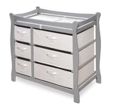 Sleigh Style Baby Changing Table with 6 Baskets
