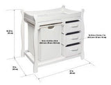 Sleigh Style Baby Changing Table with Hamper and 3 Baskets