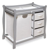 Sleigh Style Baby Changing Table with Hamper and 3 Baskets