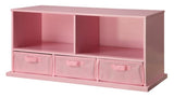 Stackable Shelf Storage Cubby with Three Baskets – Durable and space-saving organizer for toys, books, and essentials, perfect for kids' rooms and play areas – MonkeyBunks.com.