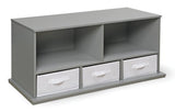 Stackable Shelf Storage Cubby with Three Baskets – Durable and space-saving organizer for toys, books, and essentials, perfect for kids' rooms and play areas – MonkeyBunks.com.