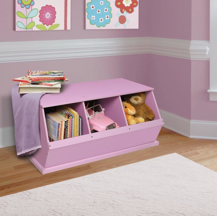 Three Bin Stackable Storage Cubby