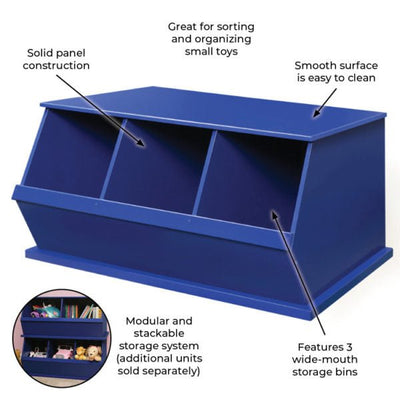 Three Bin Stackable Storage Cubby