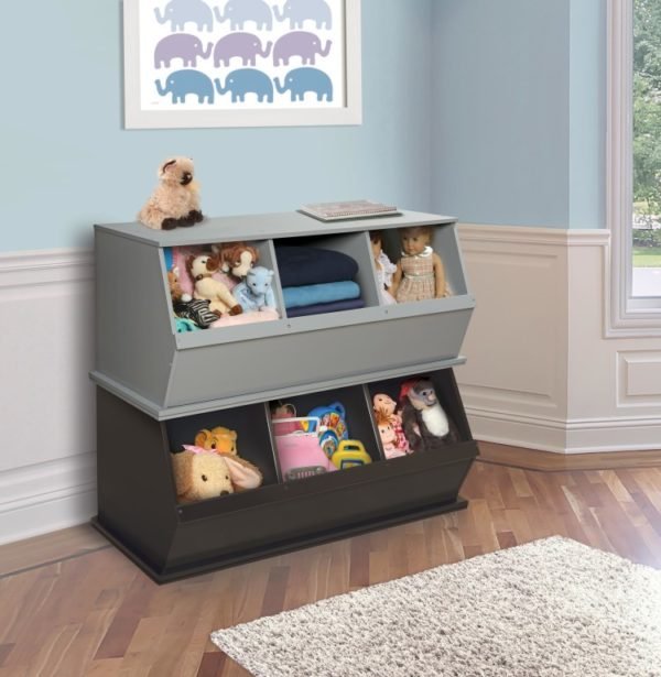 Three Bin Stackable Storage Cubby