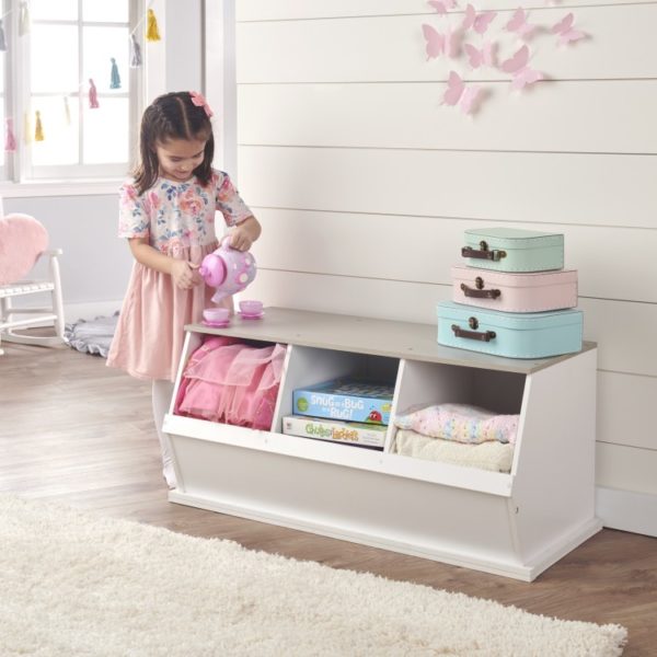 Three Bin Stackable Storage Cubby