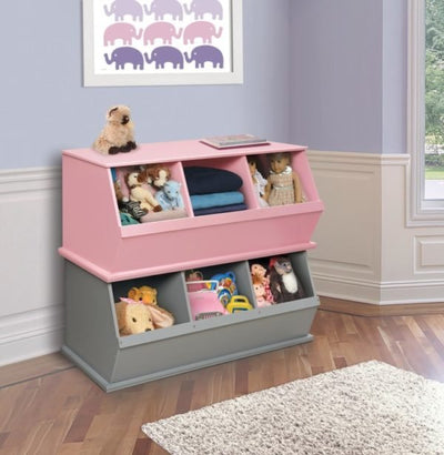 Three Bin Stackable Storage Cubby