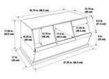 Three Bin Stackable Storage Cubby