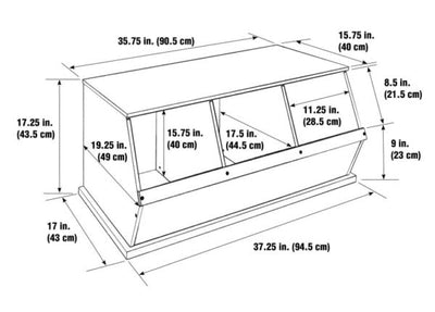 Three Bin Stackable Storage Cubby