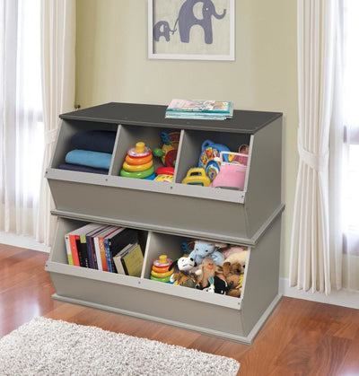 Two Bin Stackable Storage Cubby