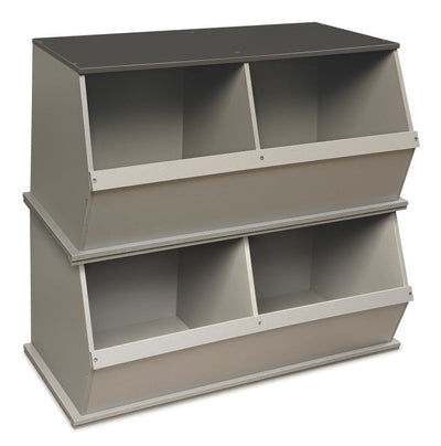 Two Bin Stackable Storage Cubby