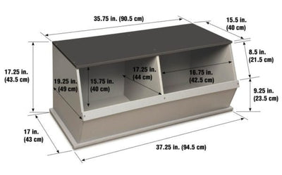 Two Bin Stackable Storage Cubby