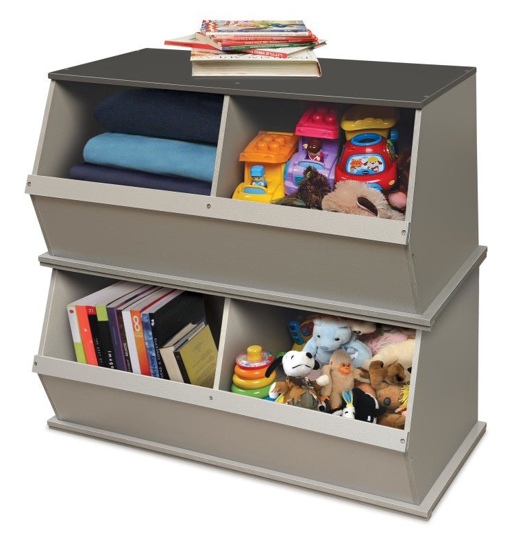 Two Bin Stackable Storage Cubby