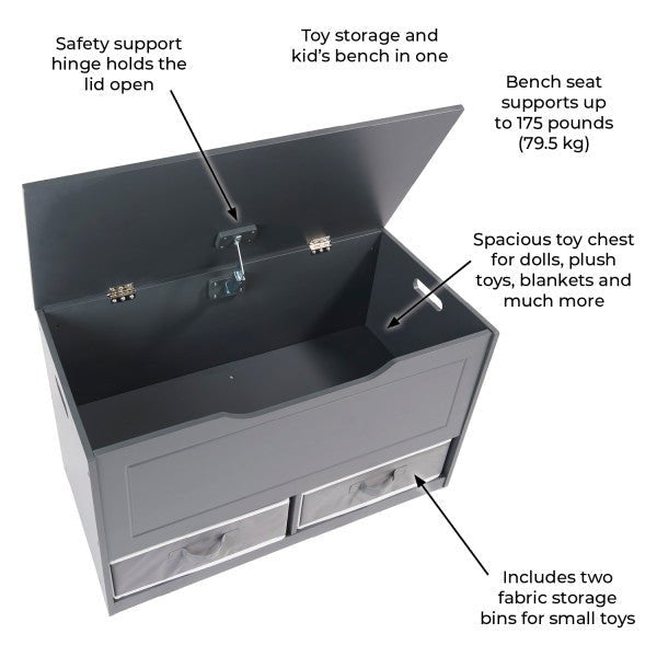 Up and Down Toy and Storage Box and Bench with Two Baskets