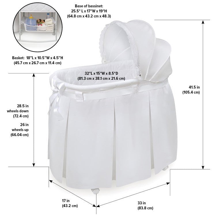 Badger basket wishes oval bassinet full length skirt best sale