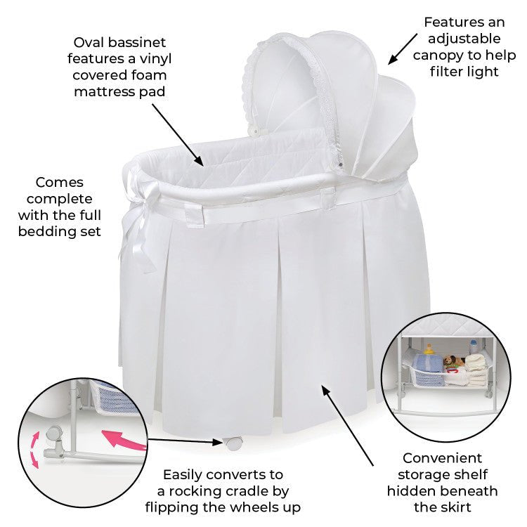 Wishes Oval Bassinet - Full Length Skirt