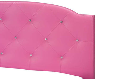 Canterbury Pink Leather Contemporary Full-Size Bed