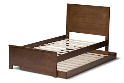 Catalina Modern Classic Mission Style Brown-Finished Wood Twin Platform Bed with Trundle