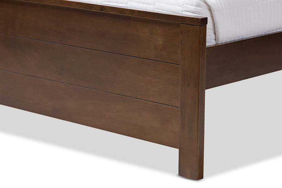 Catalina Modern Classic Mission Style Brown-Finished Wood Twin Platform Bed with Trundle