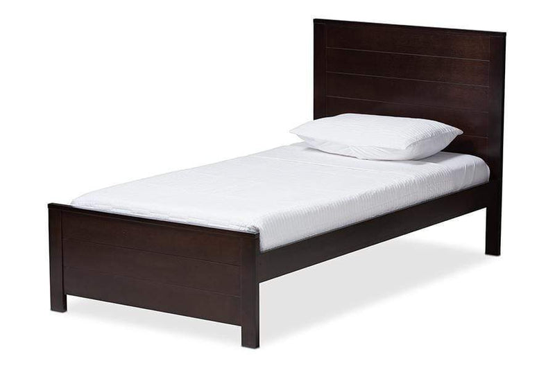 Catalina Modern Classic Mission Style Dark Brown-Finished Wood Twin Platform Bed