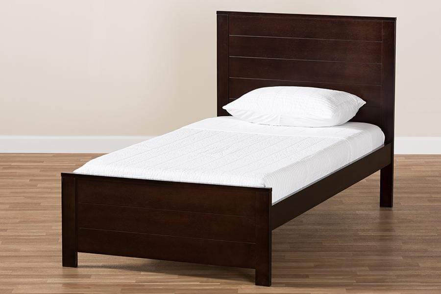 Catalina Modern Classic Mission Style Dark Brown-Finished Wood Twin Platform Bed