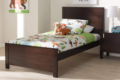 Catalina Modern Classic Mission Style Dark Brown-Finished Wood Twin Platform Bed