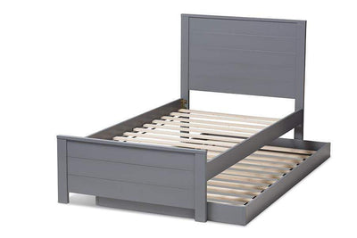 Catalina Modern Classic Mission Style Grey-Finished Wood Twin Platform Bed with Trundle