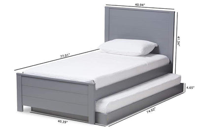 Catalina Modern Classic Mission Style Grey-Finished Wood Twin Platform Bed with Trundle