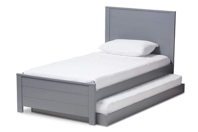 Catalina Modern Classic Mission Style Grey-Finished Wood Twin Platform Bed with Trundle