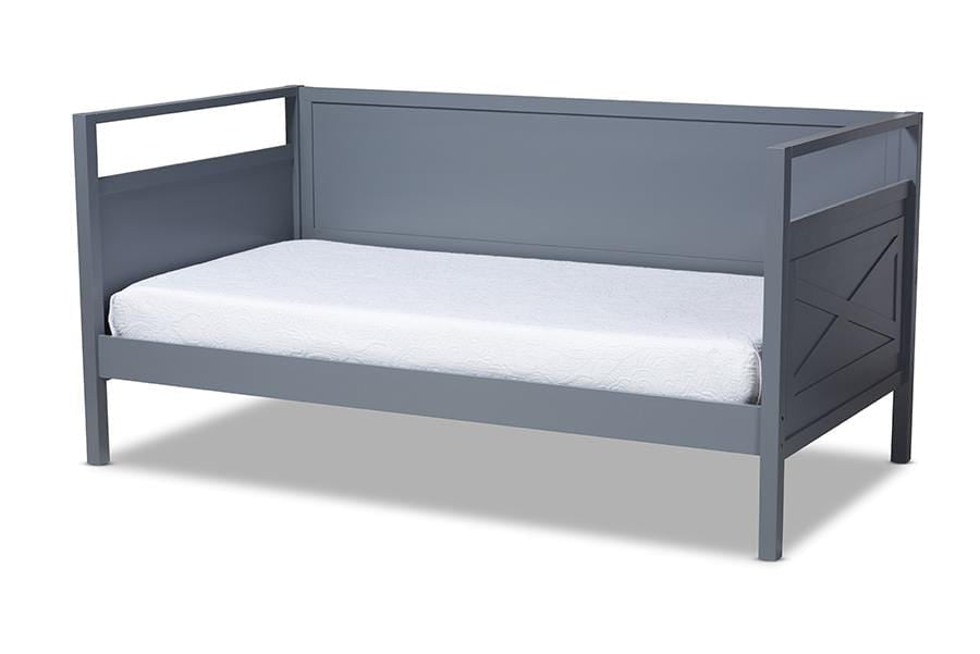 Cintia Cottage Farmhouse Grey Finished Wood Twin Size Daybed