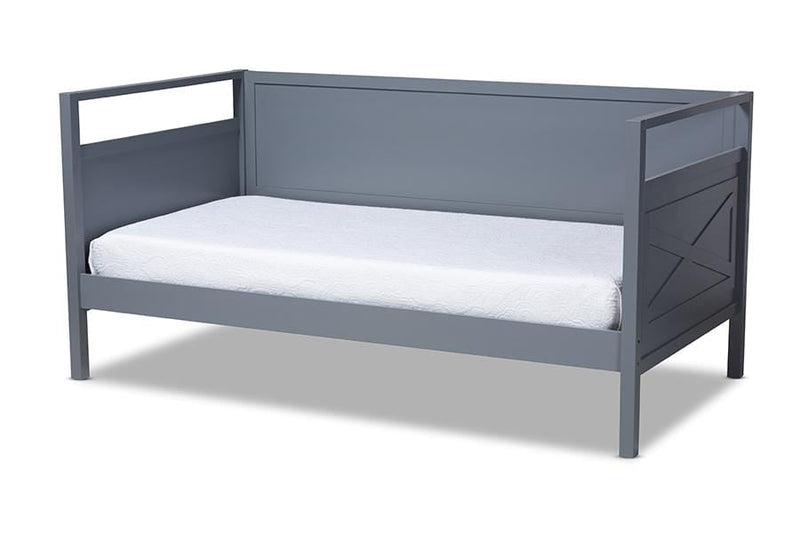 Cintia Cottage Farmhouse Grey Finished Wood Twin Size Daybed