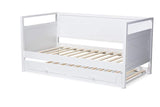 Cintia Cottage Farmhouse White Finished Wood Twin Size Daybed with Trundle